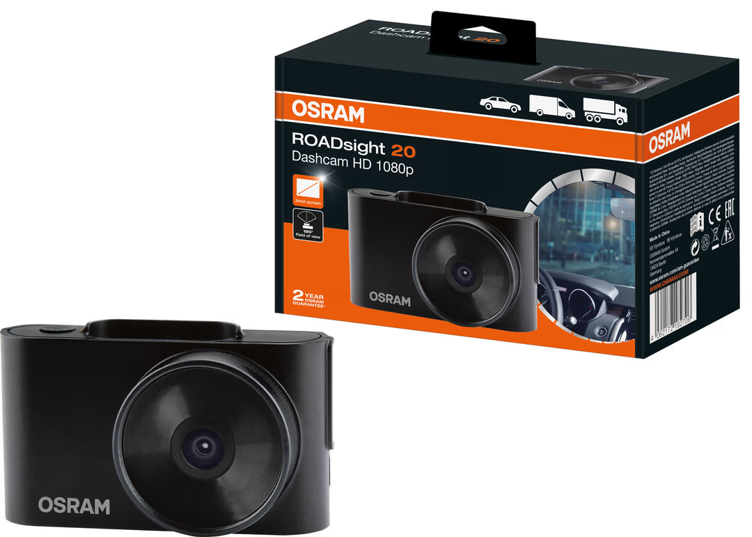 OSRAM ROADsight 20 Cámara para coche – Dashcam Full HD 1080p con gran angular de 120°