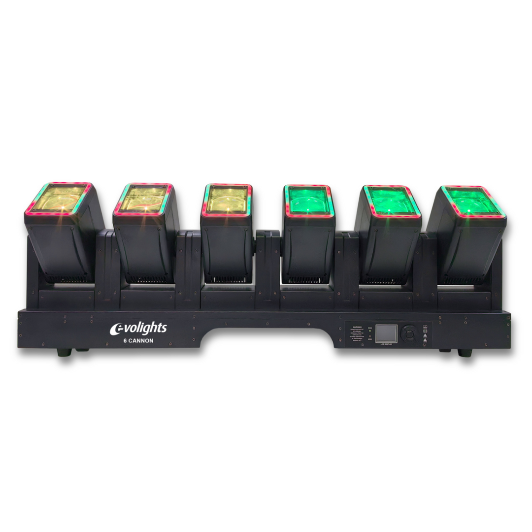 Evolights 6 Cañones Barra de Cabezas Móviles 6x60W RGBW