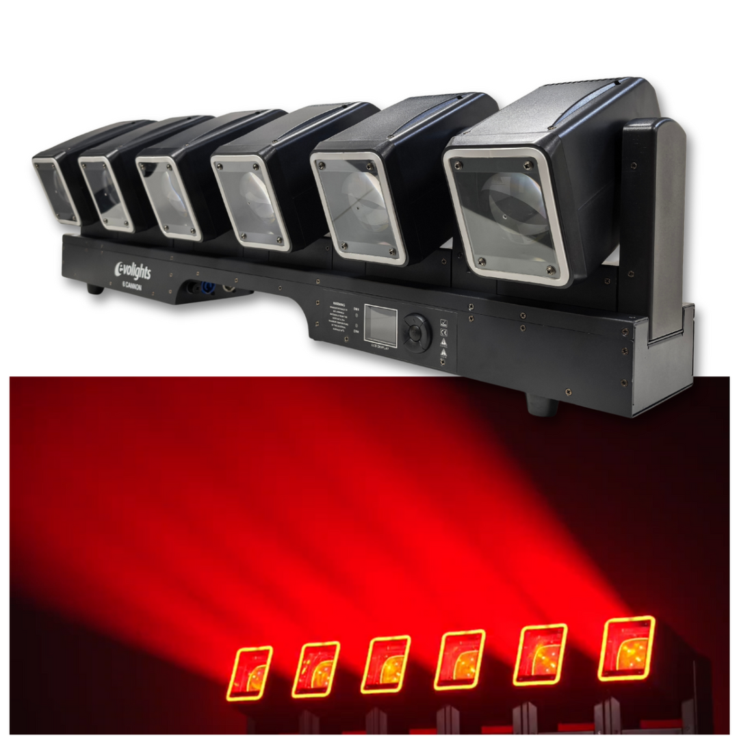 Evolights 6 Cañones Barra de Cabezas Móviles 6x60W RGBW