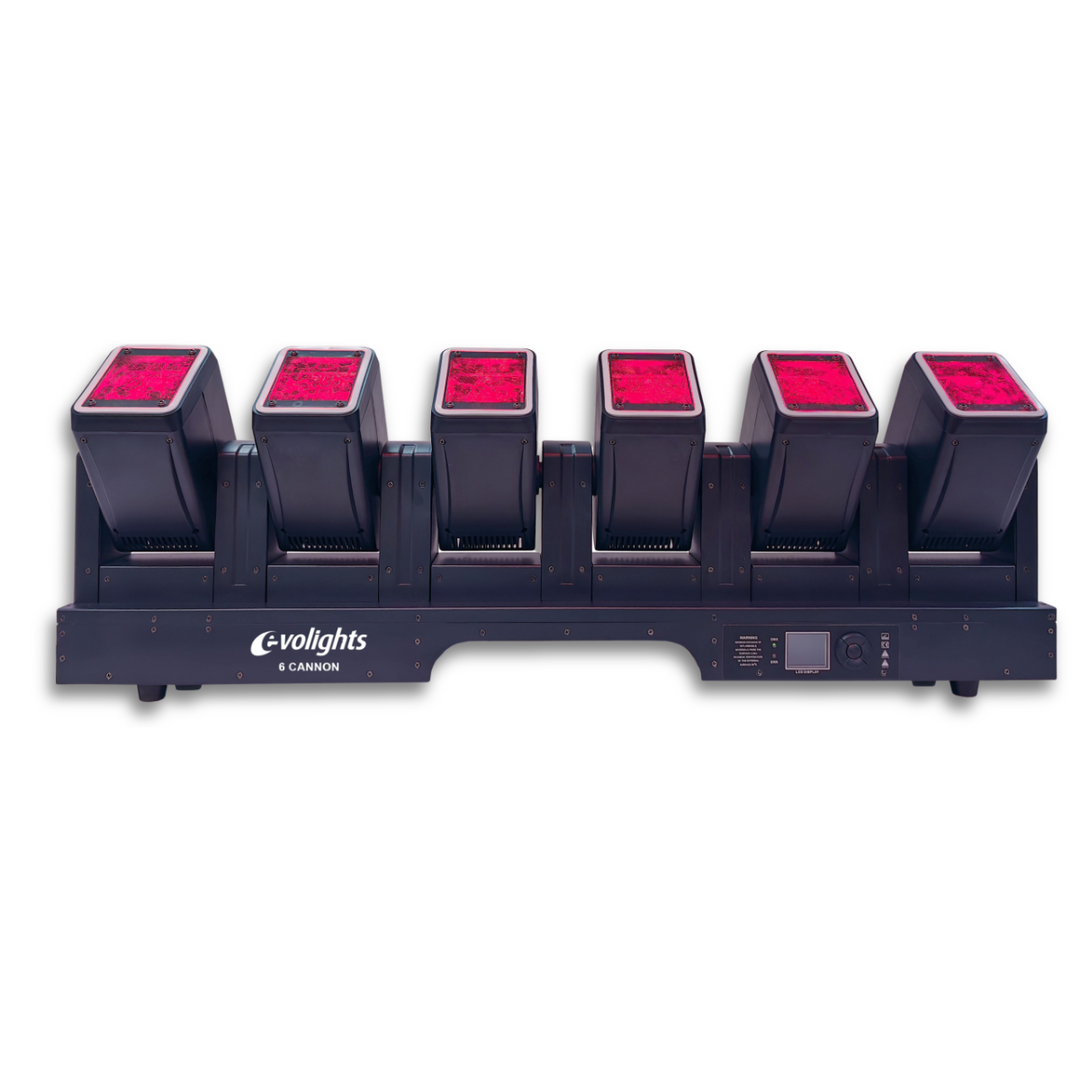 Evolights 6 Cañones Barra de Cabezas Móviles 6x60W RGBW