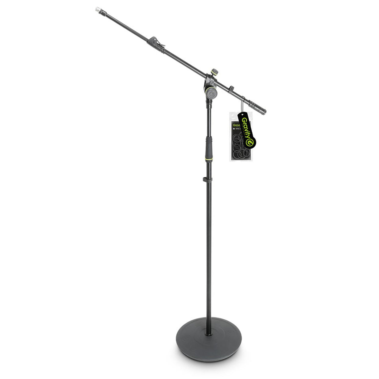 Gravity microphone stand with round base