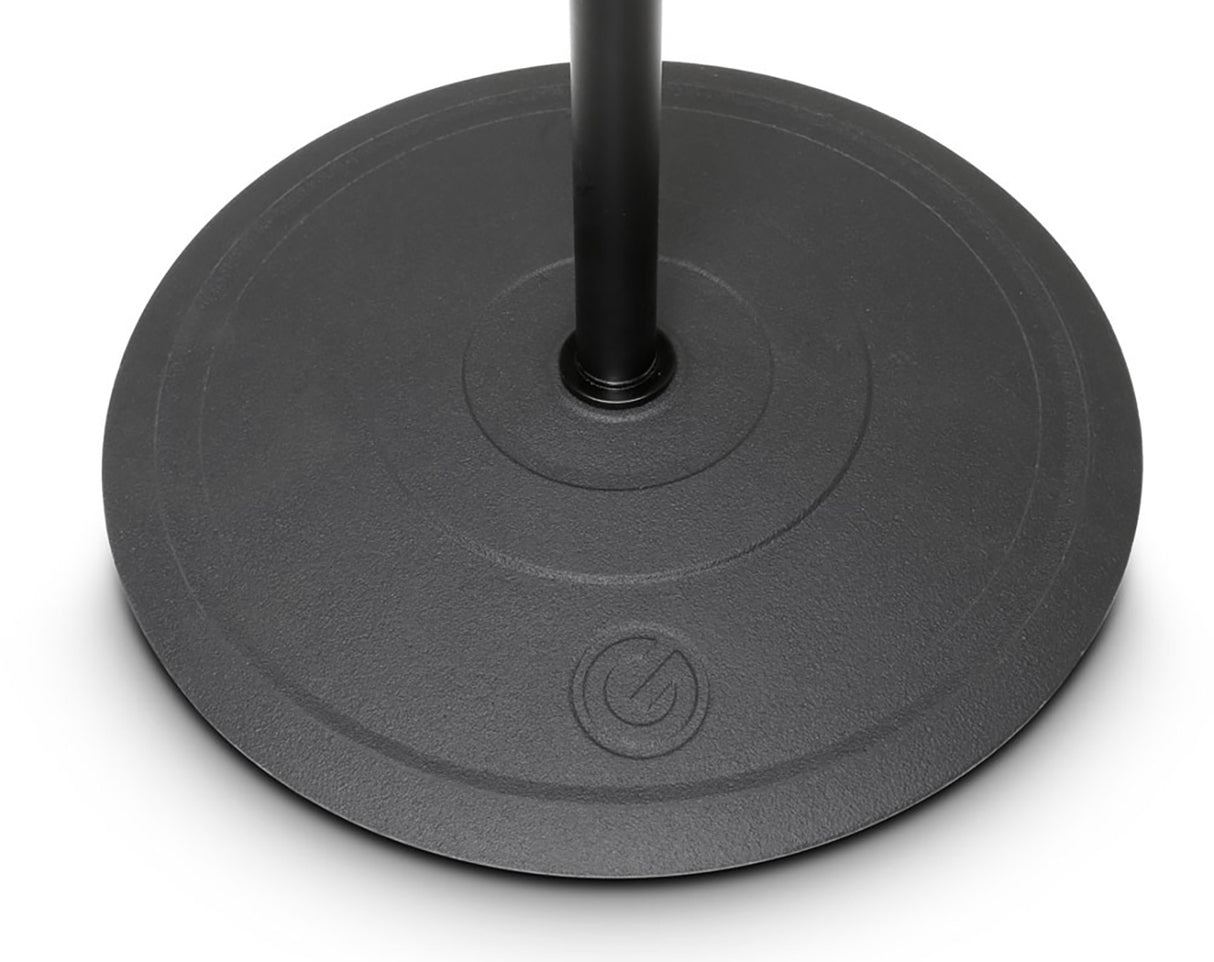 Gravity microphone stand with round base