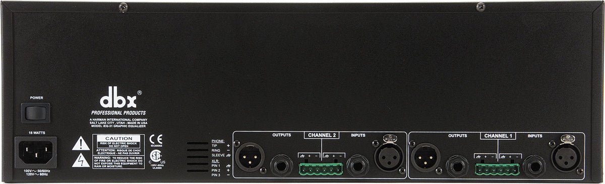 dbx iEQ31 Ecualizador Gráfico/Limiter de 2x 31 Bandas