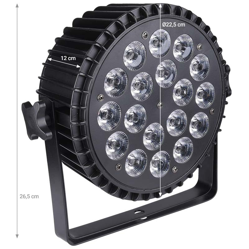 LIGHT4ME ALU QUAD PAR 18x6W RGBW scenespotlight LED