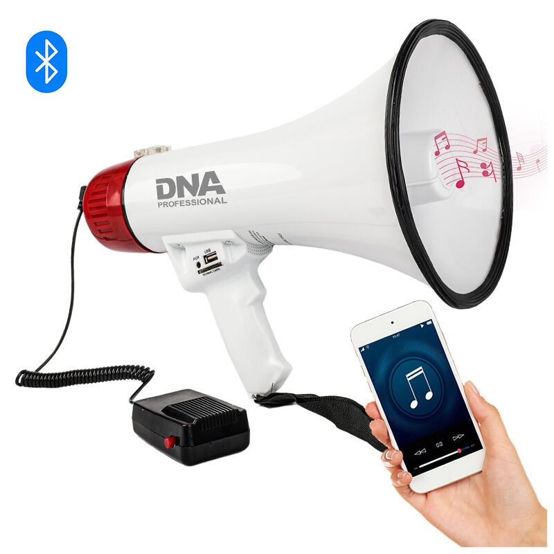 Megáfono DNA MEGA1 30W con Bluetooth, USB, AUX y MicroSD