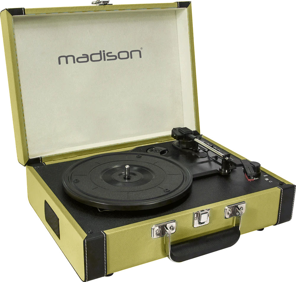 Madison Vintage Pladespiller con Bluetooth (Verde)
