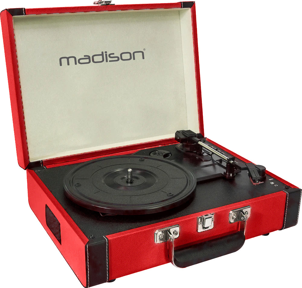 Madison Vintage Pladespiller con Bluetooth (Rojo)
