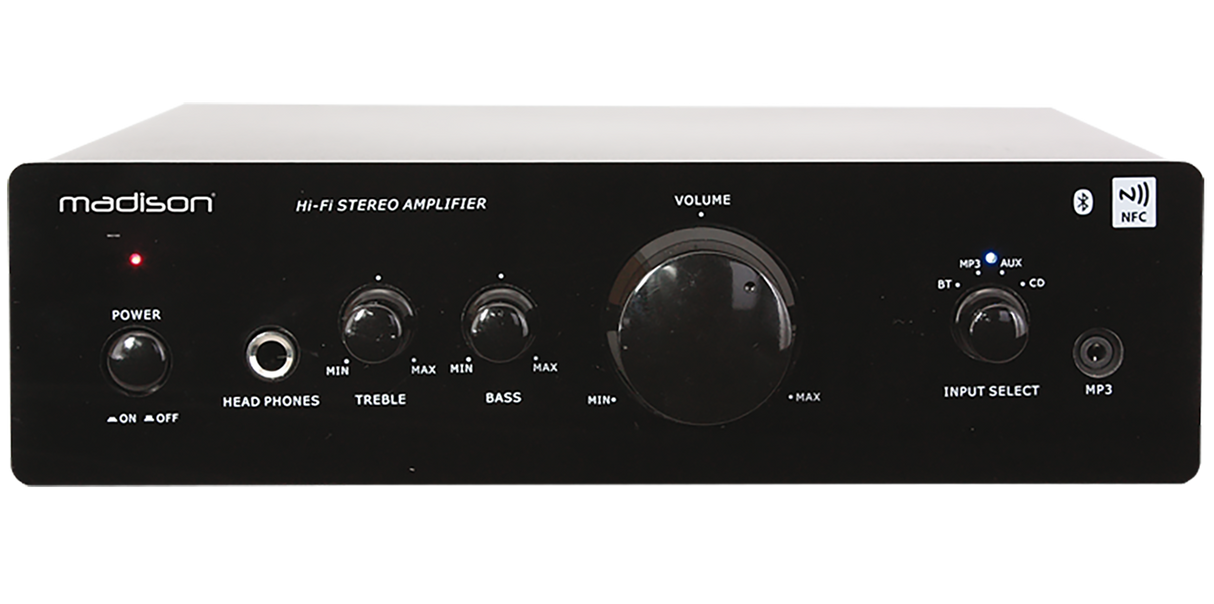 MAD1000 HI-FI Amplifier w. Bluetooth (2x50W)