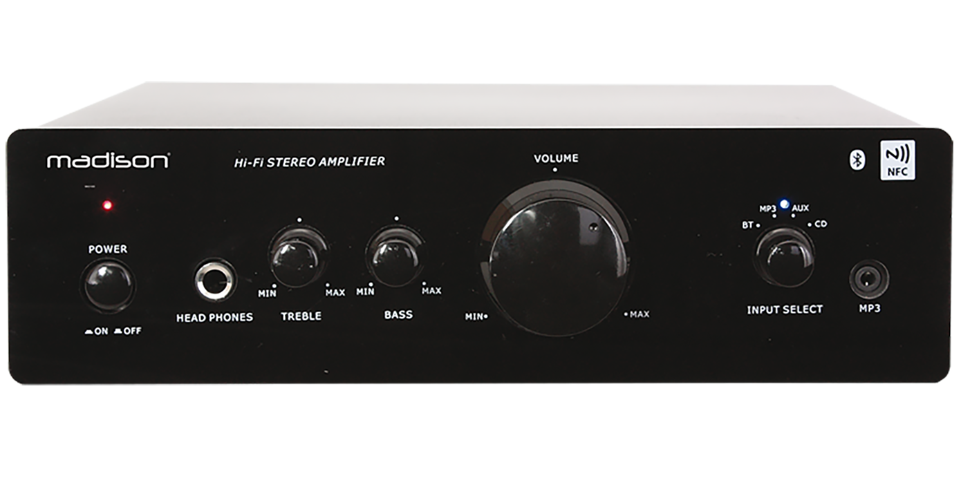 MAD1000 HI-FI Amplifier w. Bluetooth (2x50W)