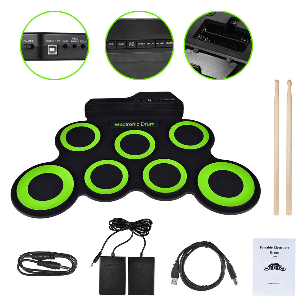 Set de batería electrónico enrollable