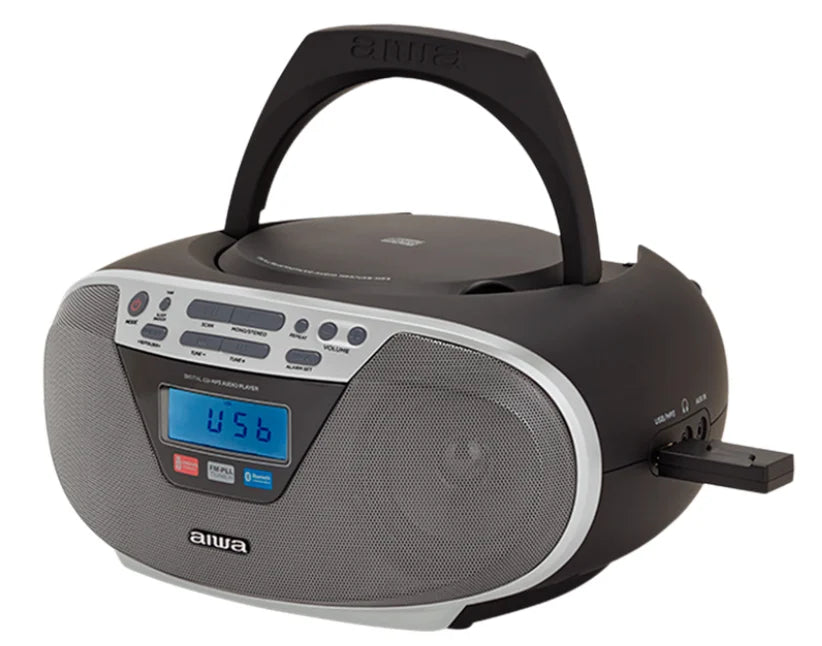 AIWA CDT-200 Boombox – CD, Bluetooth, USB y radio FM, negro