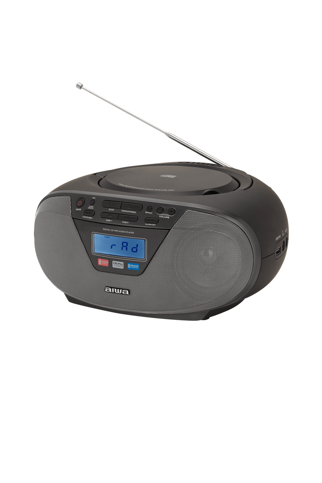 AIWA CDT-200 Boombox – CD, Bluetooth, USB y radio FM, negro