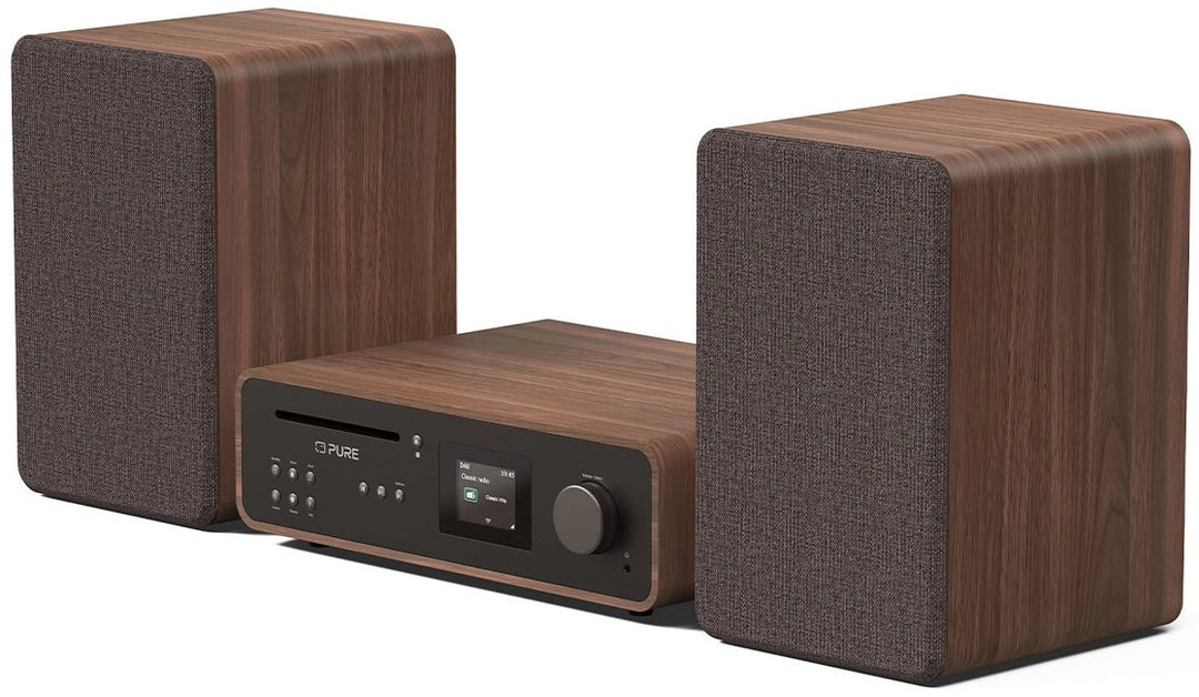 Pure Classic Sistema estéreo Hi-Fi – DAB+, CD, Bluetooth, 100W, nogal