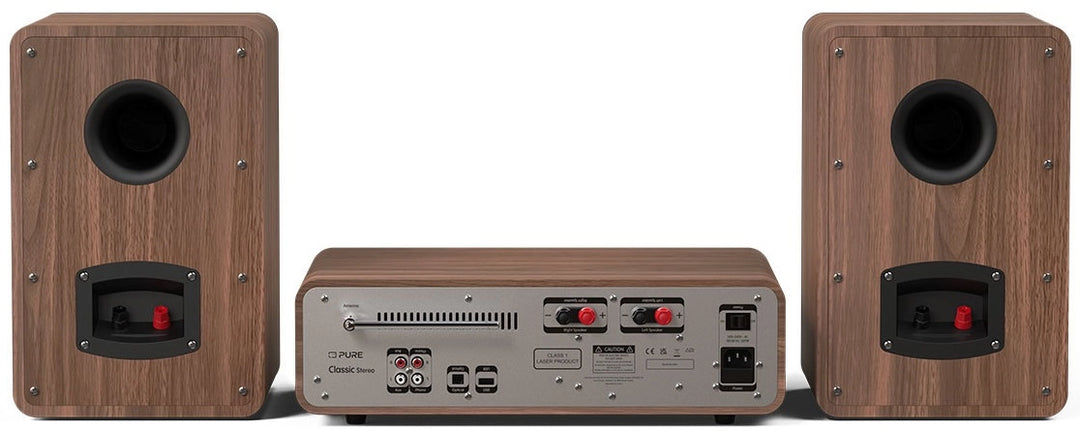 Pure Classic Sistema estéreo Hi-Fi – DAB+, CD, Bluetooth, 100W, nogal