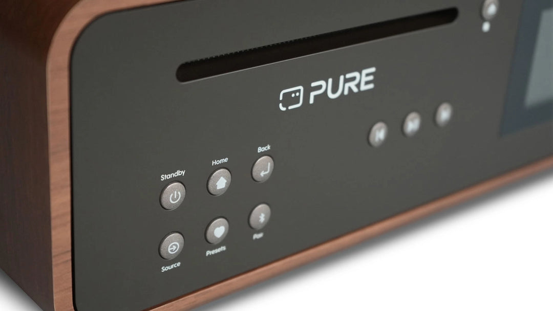 Pure Classic Sistema estéreo Hi-Fi – DAB+, CD, Bluetooth, 100W, nogal