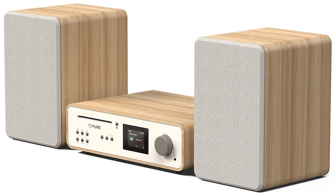 Pure Classic Sistema estéreo Hi-Fi – DAB+, CD, Bluetooth, 100W, roble