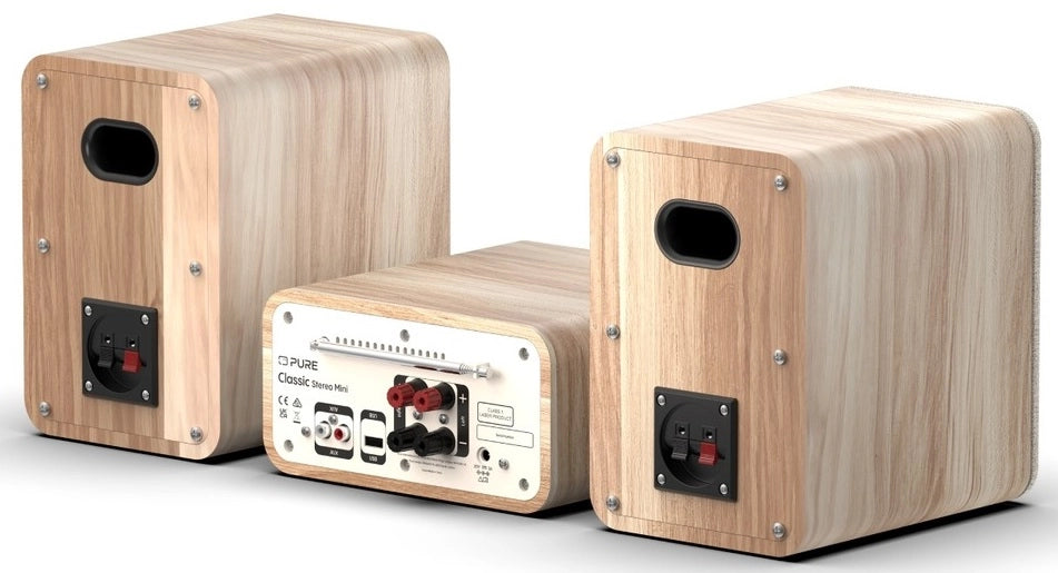 Pure Classic Sistema estéreo Mini Hi-Fi – DAB+, CD, Bluetooth, 40W, Madera de roble