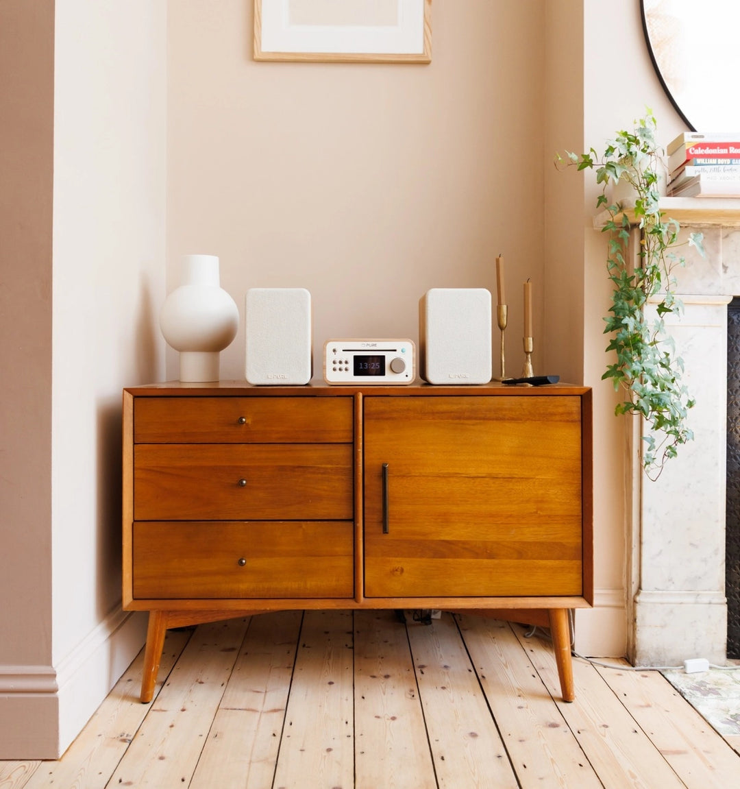 Pure Classic Sistema estéreo Mini Hi-Fi – DAB+, CD, Bluetooth, 40W, Madera de roble