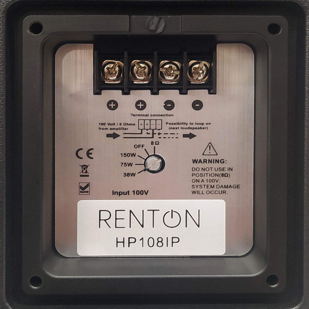 Renton HP108IP Proline 8" altavoz pasivo de instalación 150W IP65 – Negro