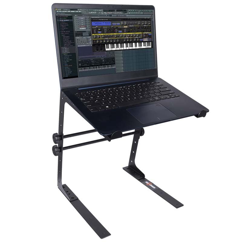 Soporte para portátil con herrajes de montaje – ajustable para 12–17", negro