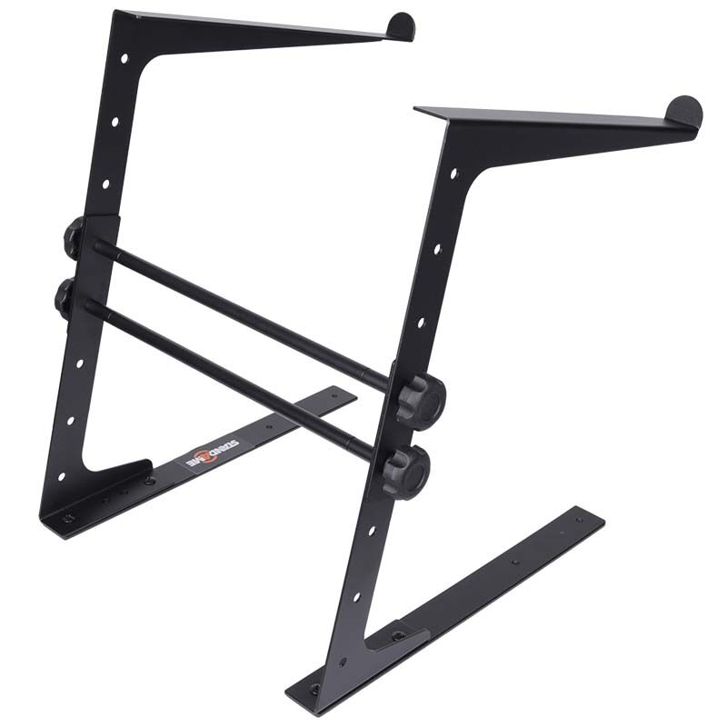 Soporte para portátil con herrajes de montaje – ajustable para 12–17", negro
