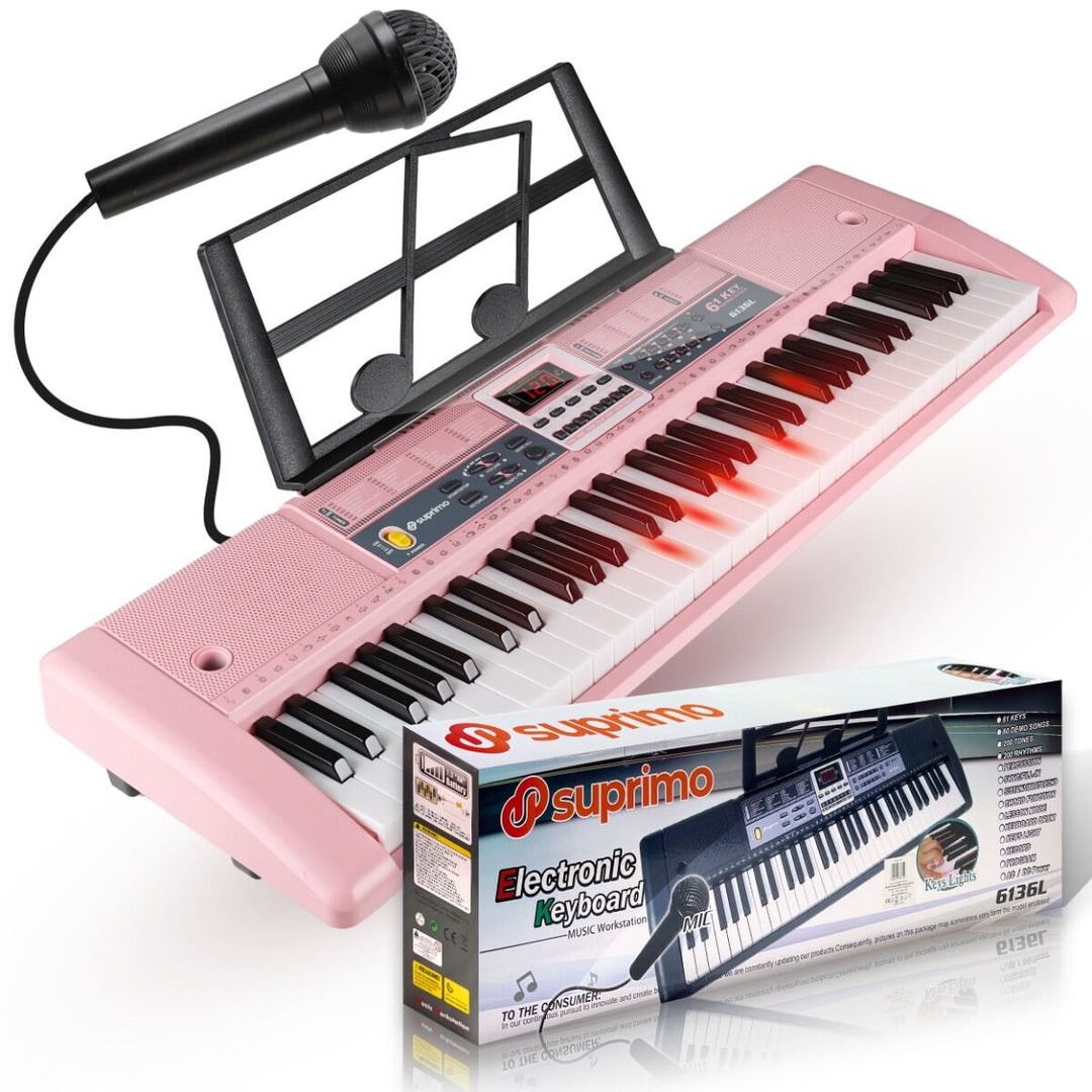 Suprimo Teclados para niños con Micrófonos – Rosa