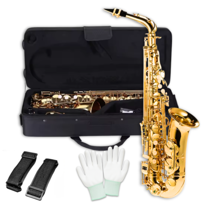 Suprimo Alto Saxo saxofón alto en E♭ – conjunto con estuche y accesorios