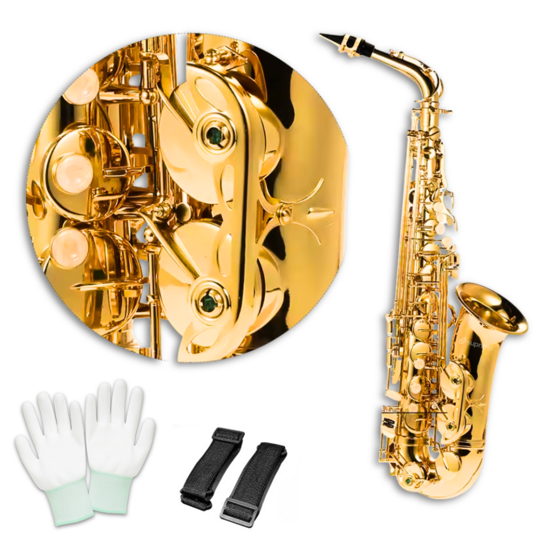 Suprimo Alto Saxo saxofón alto en E♭ – conjunto con estuche y accesorios