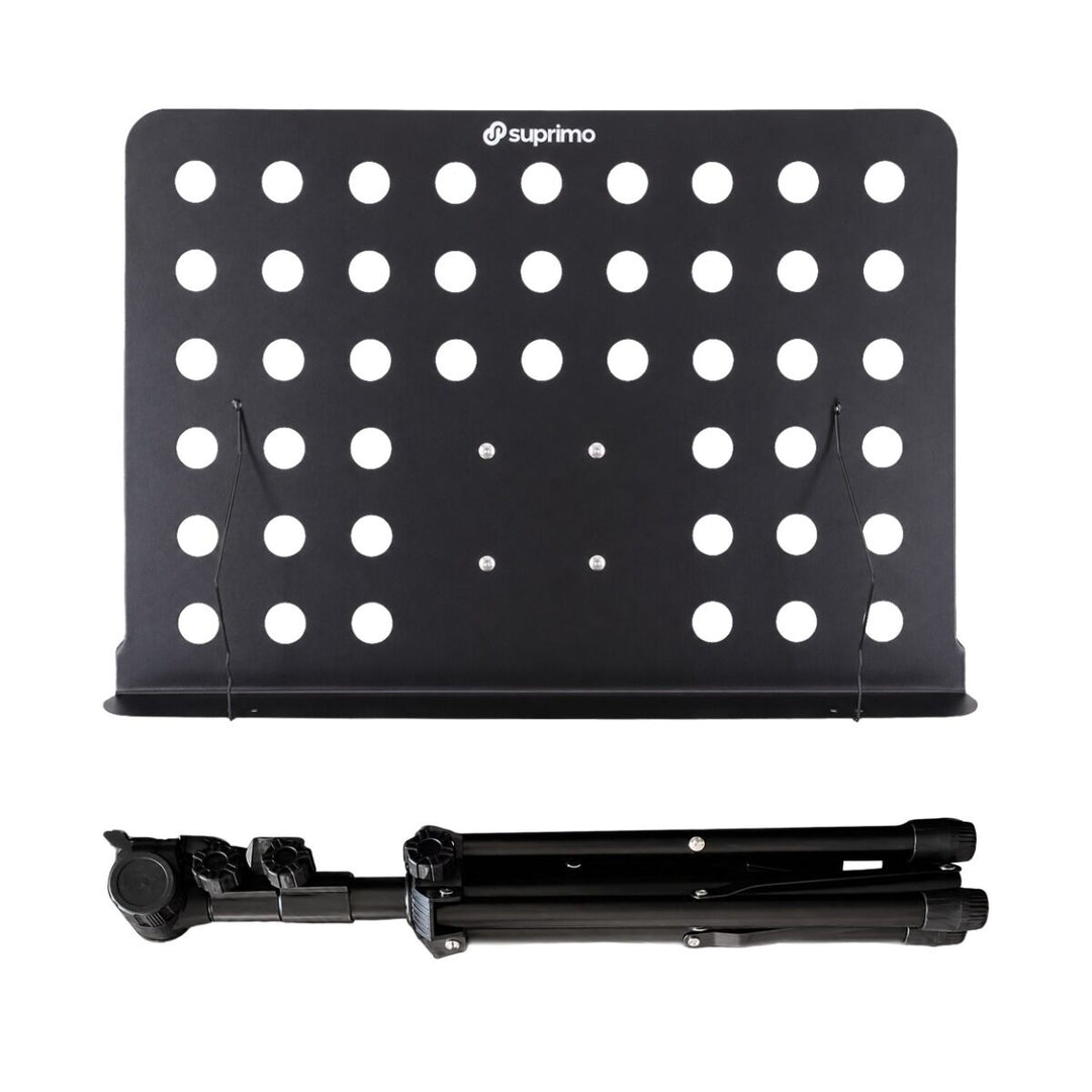 D4 Atril para partituras ajustable 82-146 cm, Negro