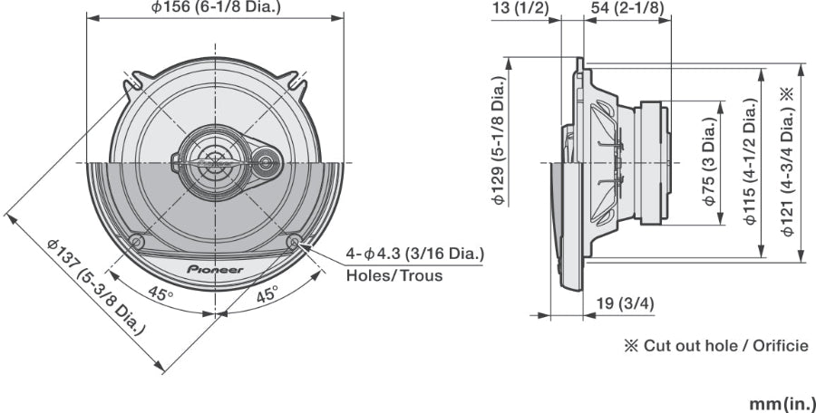 Pioneer TS-A1371F Altavoz de coche (13cm, 5,25")