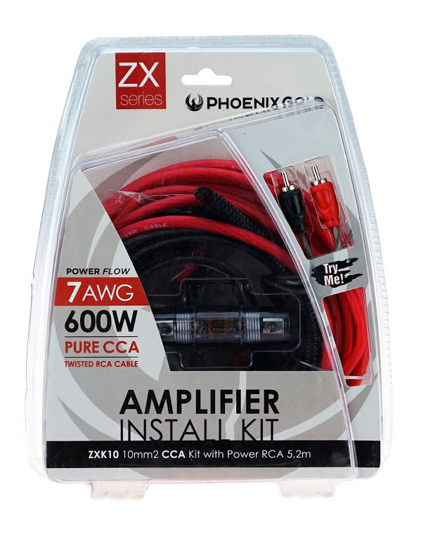 Phoenix Gold Kit de cables para amplificador de coche de 2 canales (10mm2)