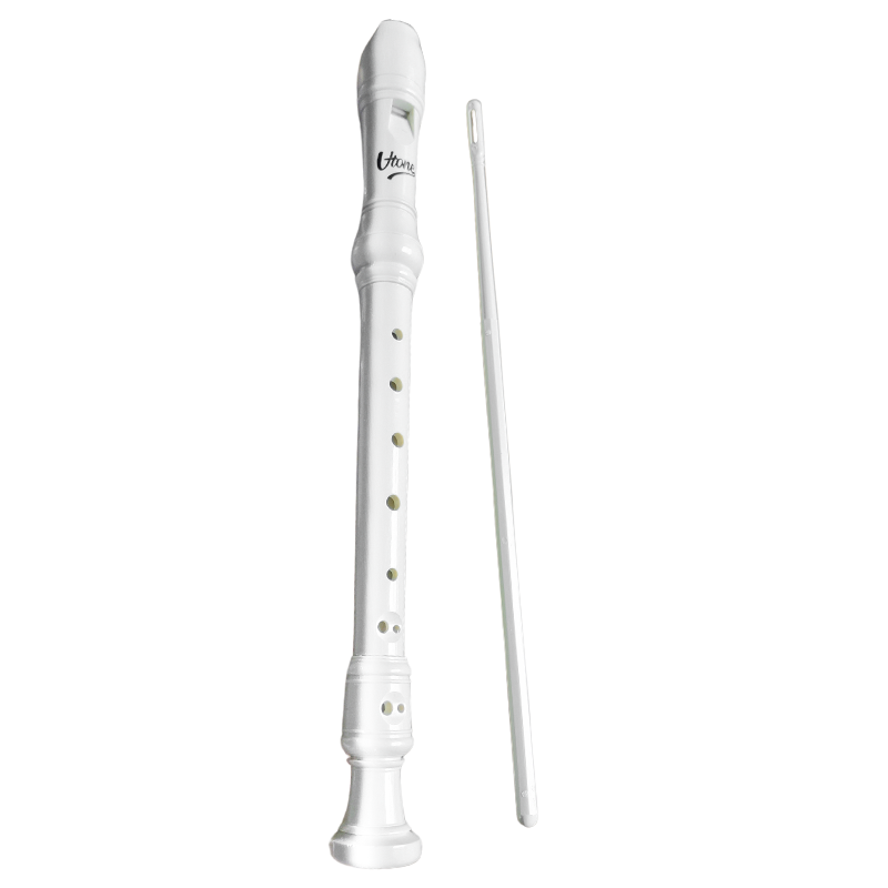 V-TONE FL P1 Flauta dulce soprano blanca con varilla de limpieza y estuche