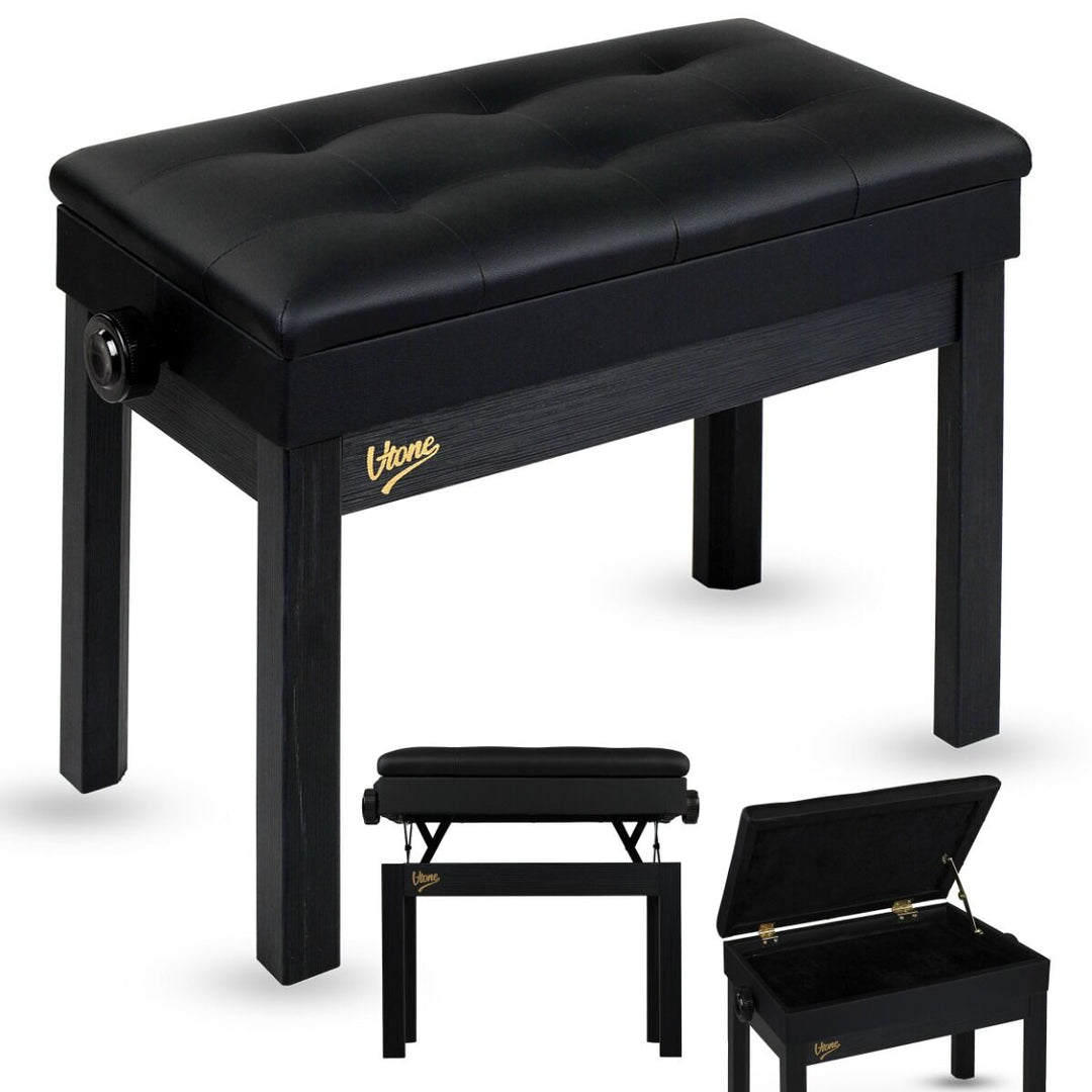 V-TONE PB2 BK Banqueta para piano – Ajustable 49–57 cm
