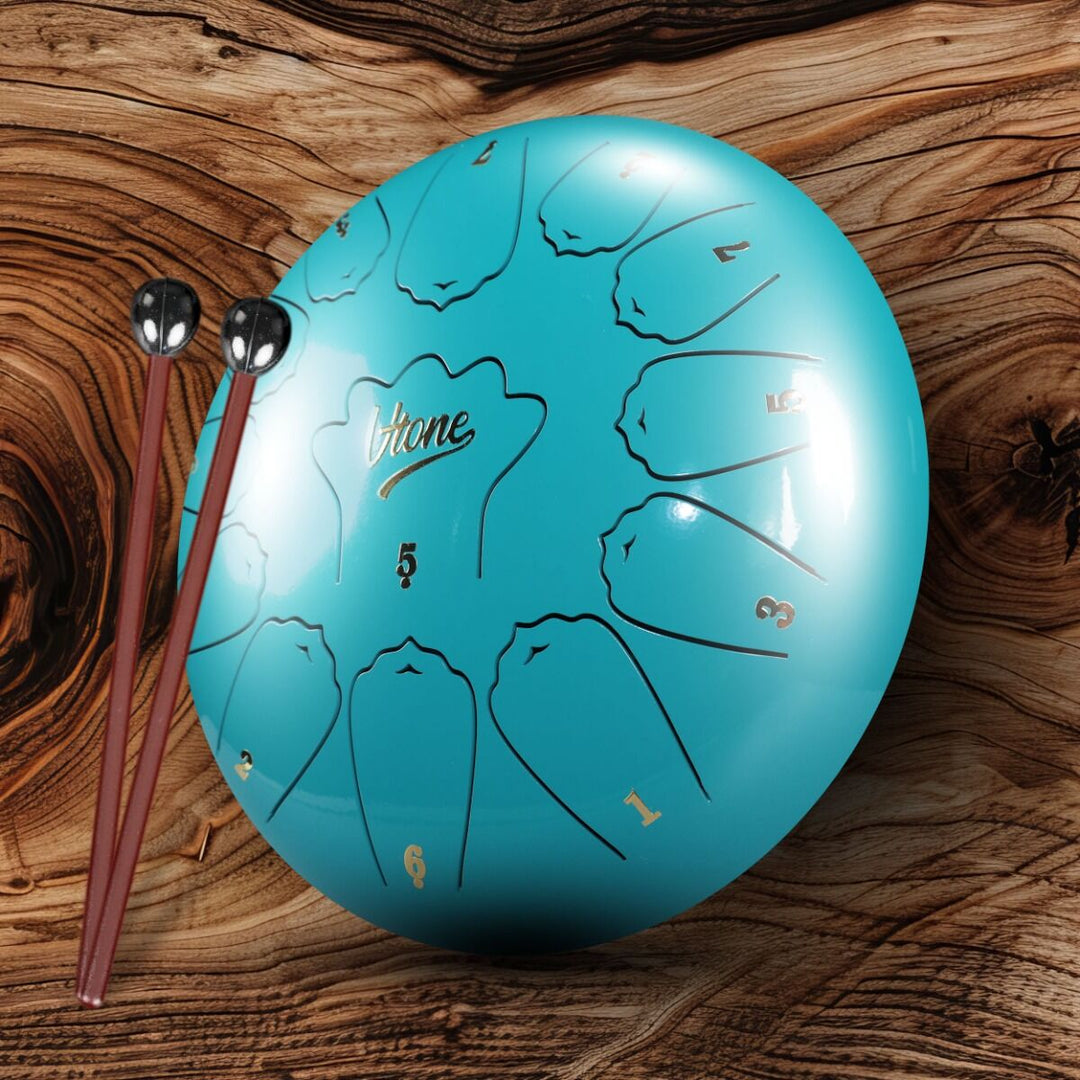 Tongue Drum 12" Cian incl. bolsa (13 tonos escala de C)