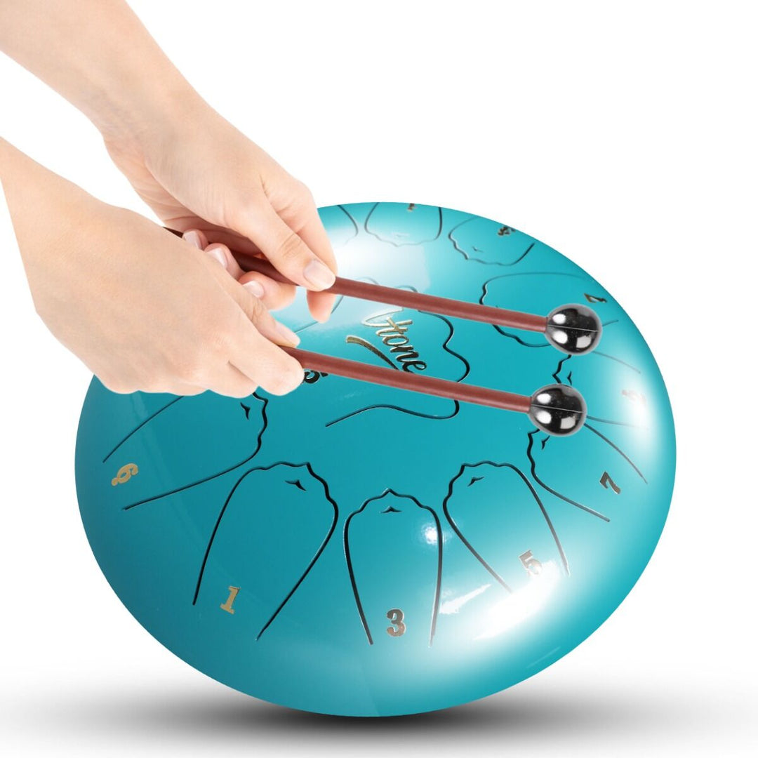 Tongue Drum 12" Cian incl. bolsa (13 tonos escala de C)