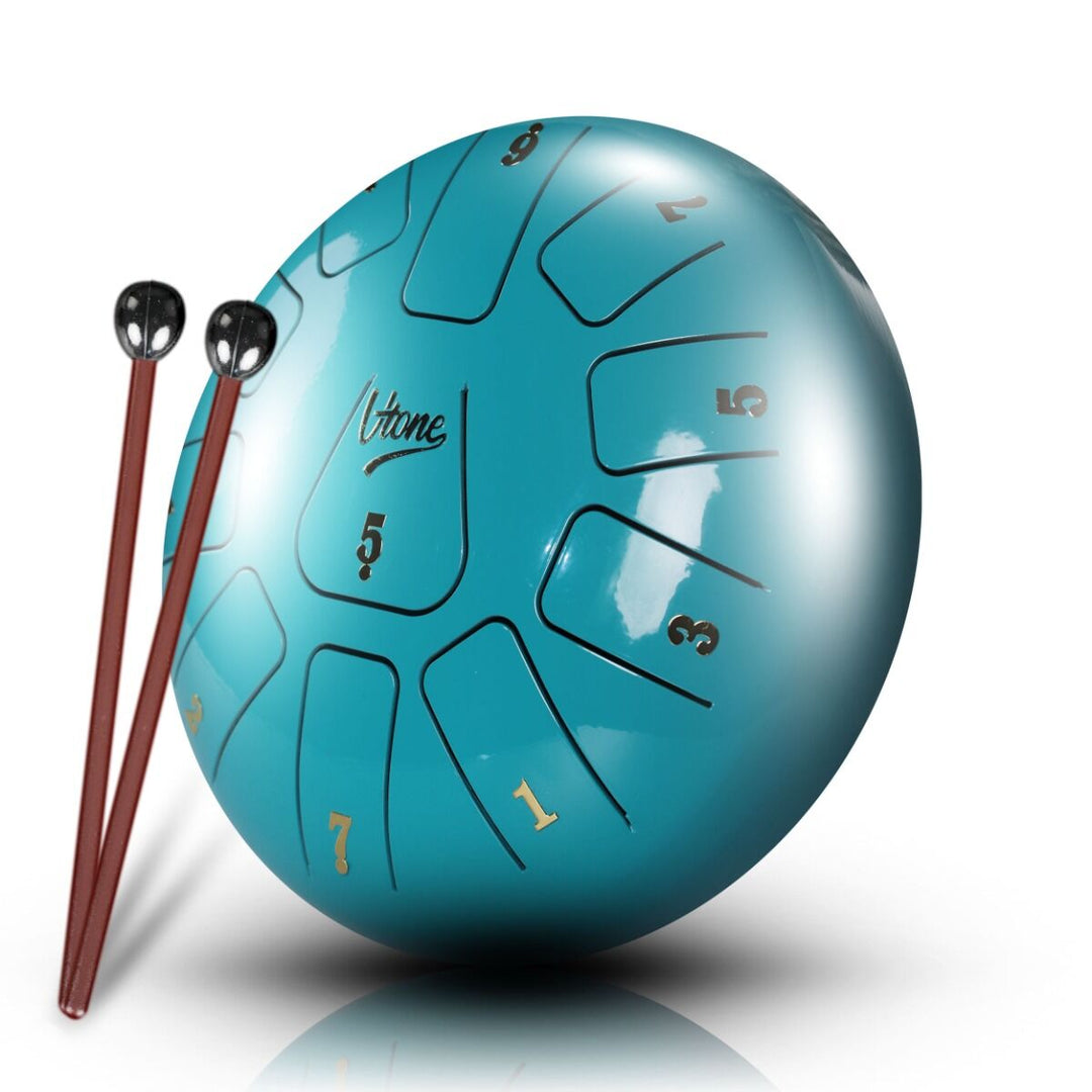 Tongue Drum 8" Cyan con bolsa (11 tonos escala C)