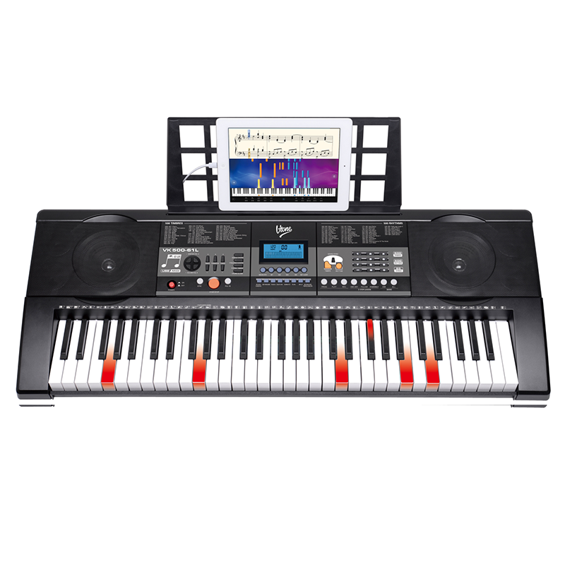 V-TONE VK-500 61L teclados – 61 teclas con función de aprendizaje LED para niños y principiantes