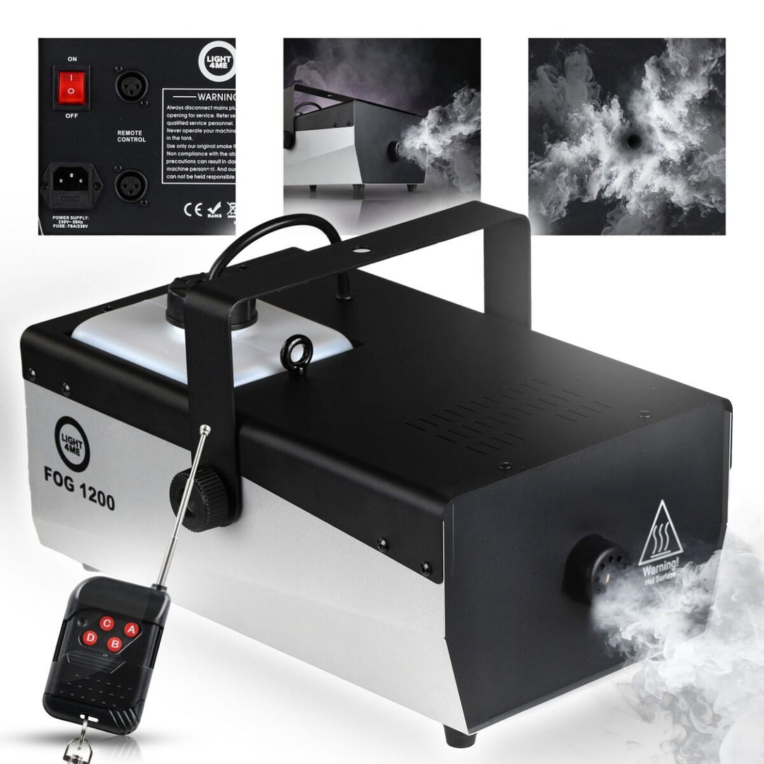 Light4Me Fog 1200 V2 Máquina de niebla 1200W con mando a distancia inalámbrico y DMX