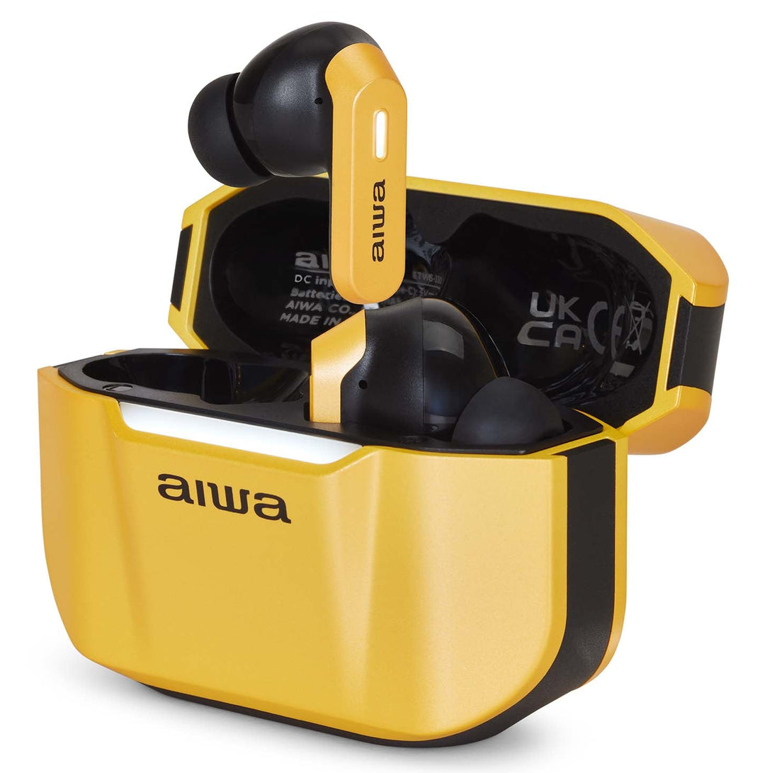 Aiwa ETWS-330YL auriculares TWS, Amarillo