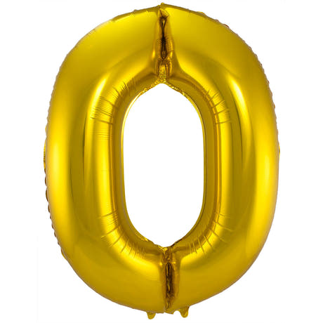 Globo de Foil Número 0 (Oro, 86 cm)