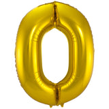 0 Shaped Number Foil Balloon Gold (86 cm)