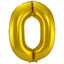Globo de Foil Número 0 (Oro, 86 cm)