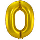 Globo de Foil Número 0 (Oro, 86 cm)