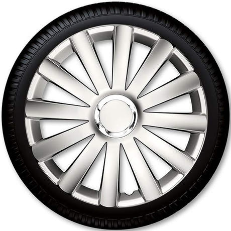 13" Spyder Pro juego de tapacubos plateados