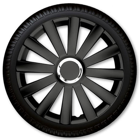 Juego de tapacubos negros Spyder Pro de 16"