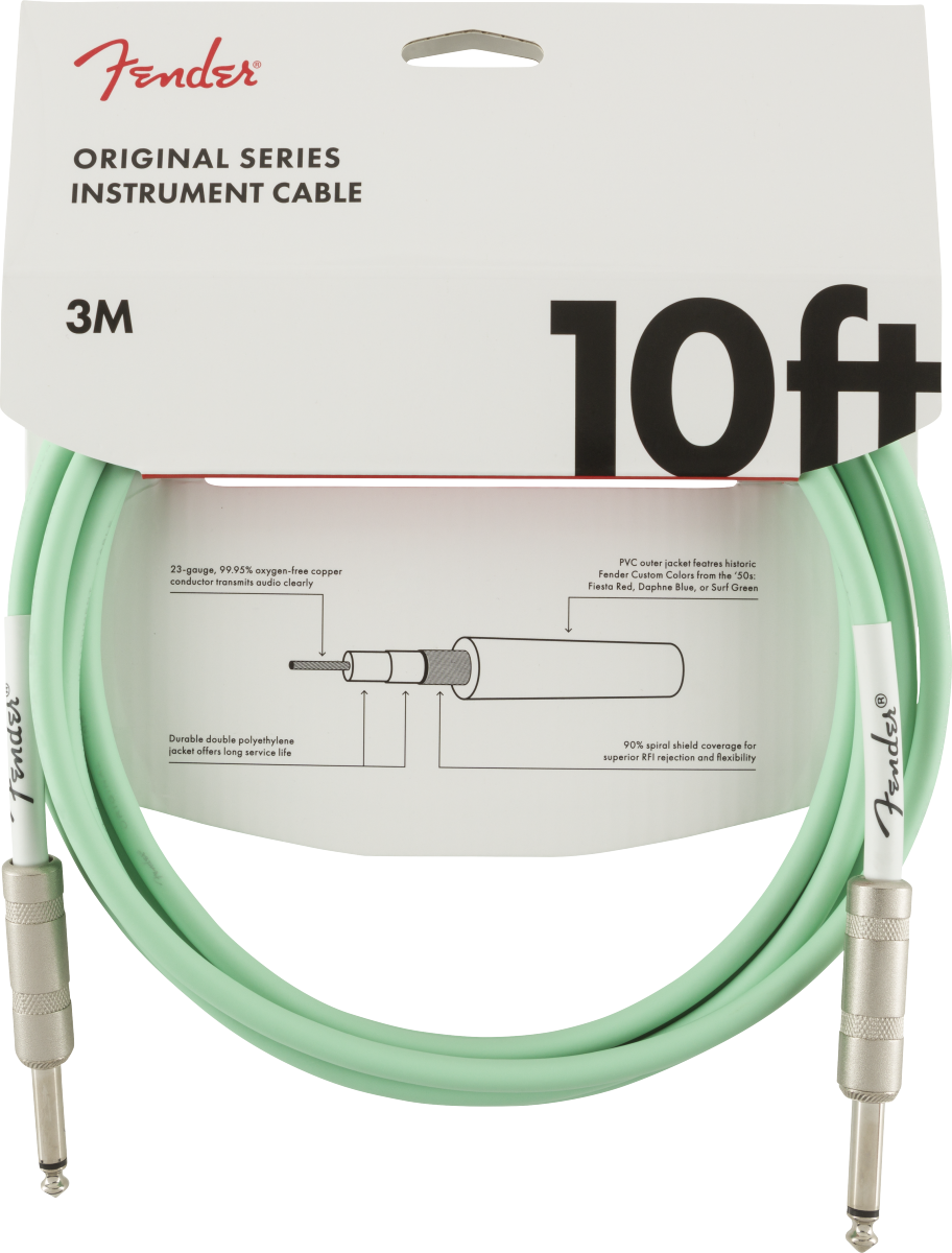 Fender Original instrument cable, 3m (Surf Green )