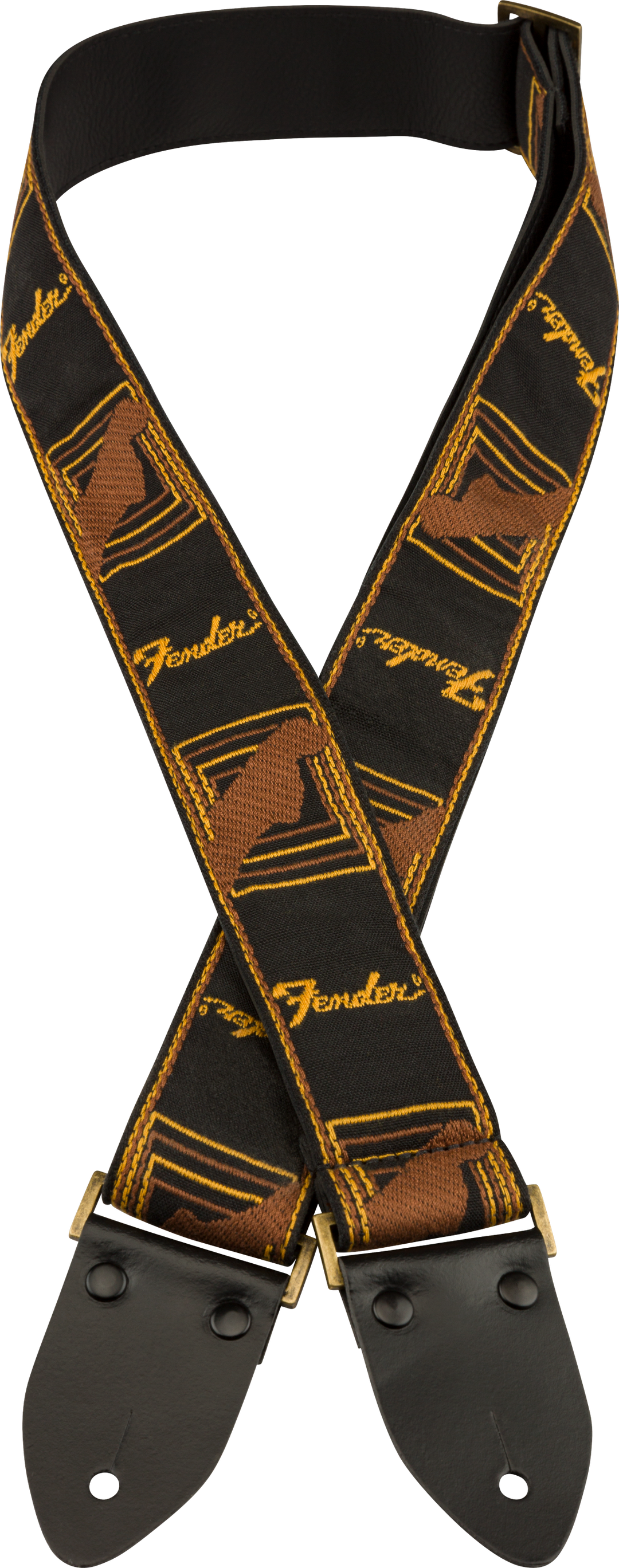 Fender Legacy Vintage Correa de Guitarra (Black/Yellow/Brown, 2")