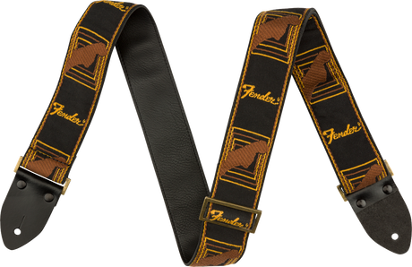 Fender Legacy Vintage Correa de Guitarra (Black/Yellow/Brown, 2")