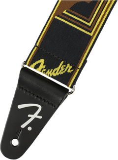 Fender Weighless Correa de Guitarra (Black/Yellow/Brown, 2")
