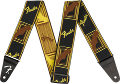 Fender Weighless Correa de Guitarra (Black/Yellow/Brown, 2")